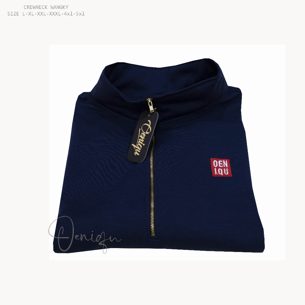 CREWNECK WANGKI PRIA WARNA - NAVY
