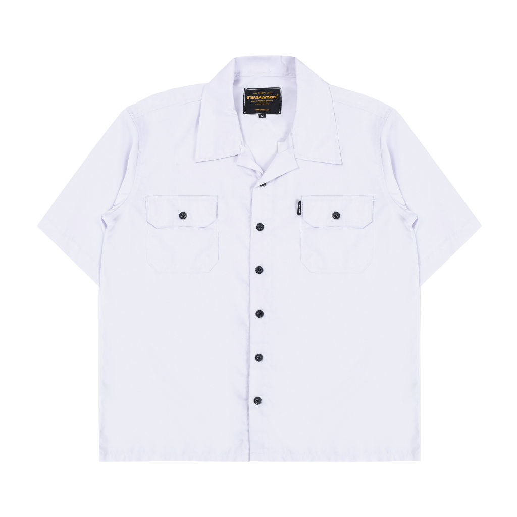 STONE WORKSHIRT WHITE - KEMEJA KERJA POLOS PUTIH