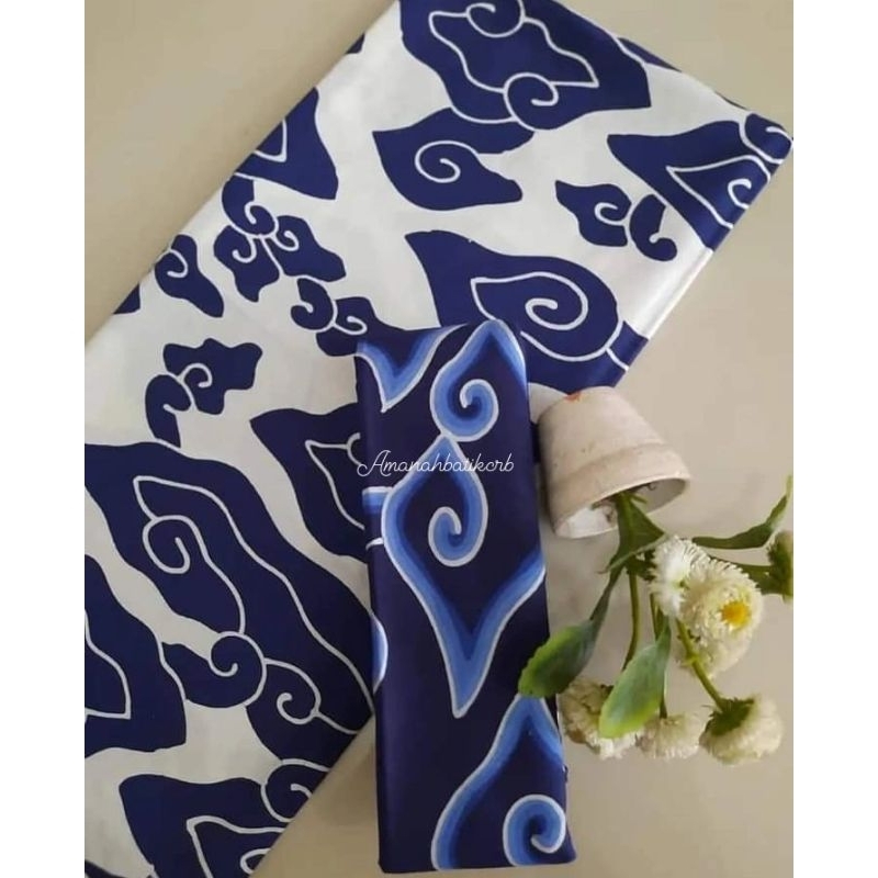 KAIN BATIK KATUN TULIS MEGAMENDUNG BATIK TRUSMI CIREBON