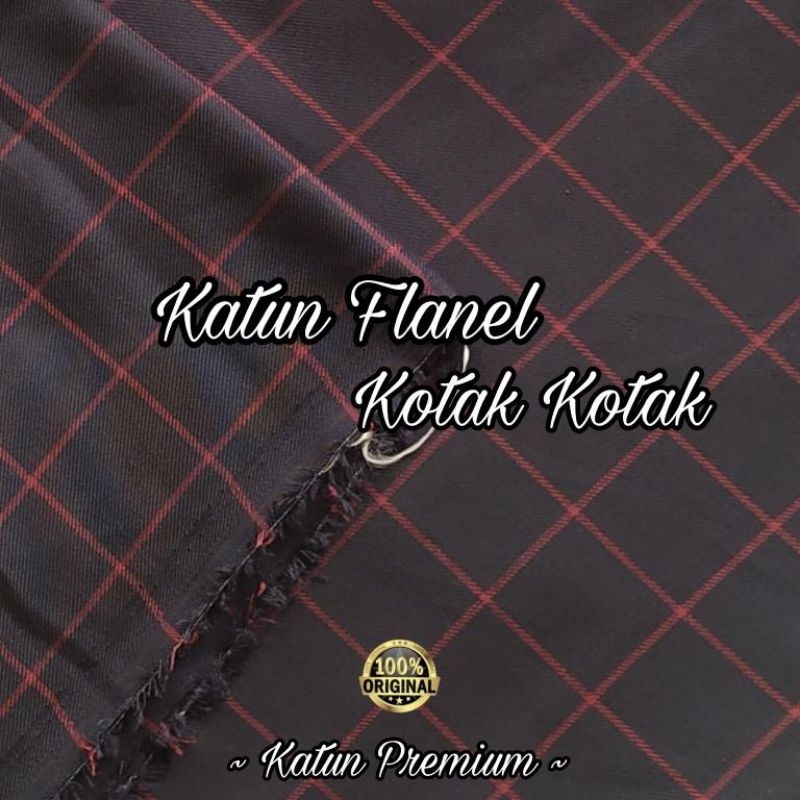 Kain Flanel Kotak Kotak Meteran per 0,5 meter