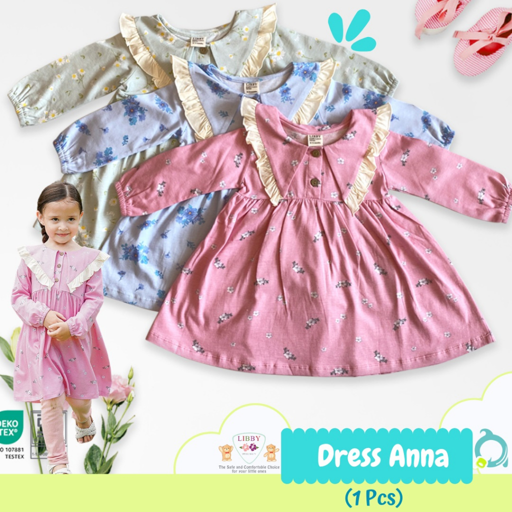 LIBBY Earth Anna Dress Anak Perempuan 6 Bulan - 8 Tahun (1 pcs/pack)