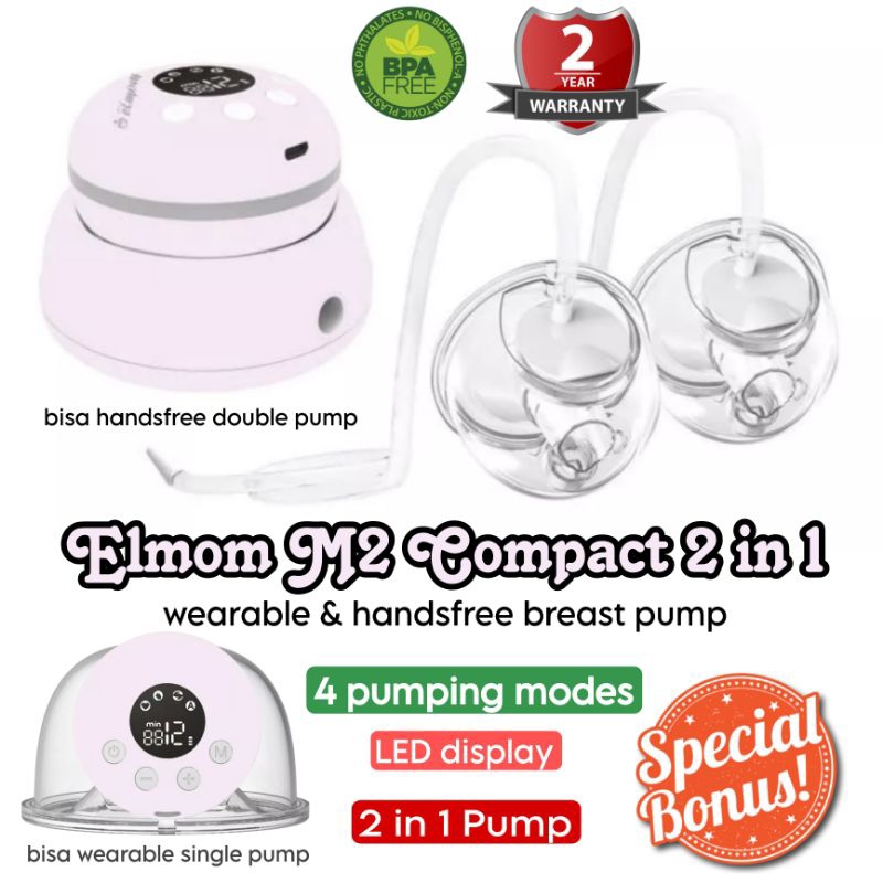 Elmom M2 Compact 2 in 1 Wearable &amp; Hands Free Electric Breast Pump