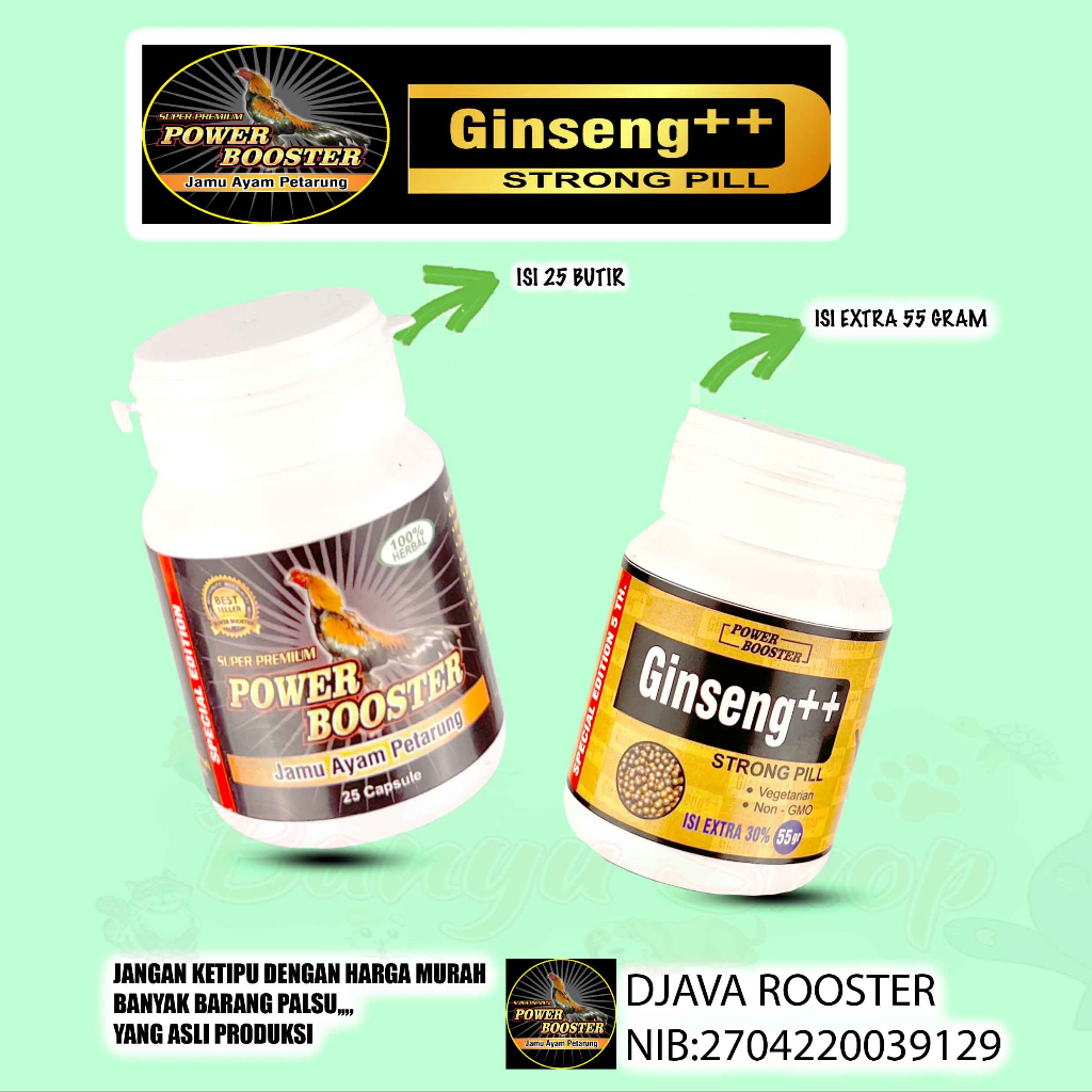 POWER BOOSTER Premium Original -GINSENG PLUS-DOPING AYAM ADUAN