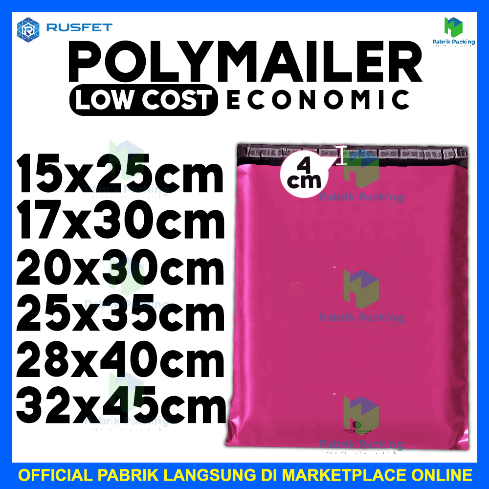 

Amplop plastik packing baju kado low cost polymailer warna pink pack