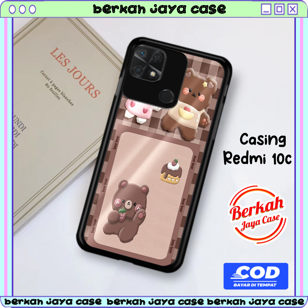 Case hp redmi 10c casing hp redmi 10c casing [ 001 BEAR ] casing terbaru case karakter lucu casing l
