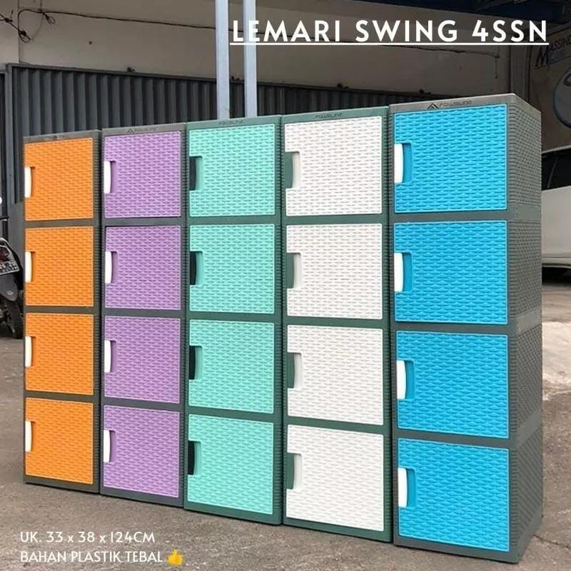 Lemari Plastik Fawsline Swing 4 Susun Lemari Serbaguna