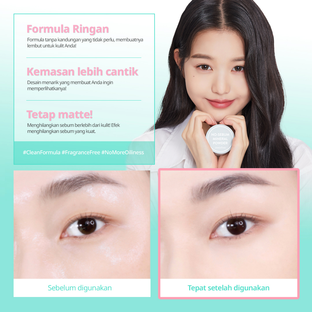 innisfree No Sebum Mineral Powder 5Gr Bedak Tabur Oil Control Makeup (Kemasan baru)100% ORI KOREA