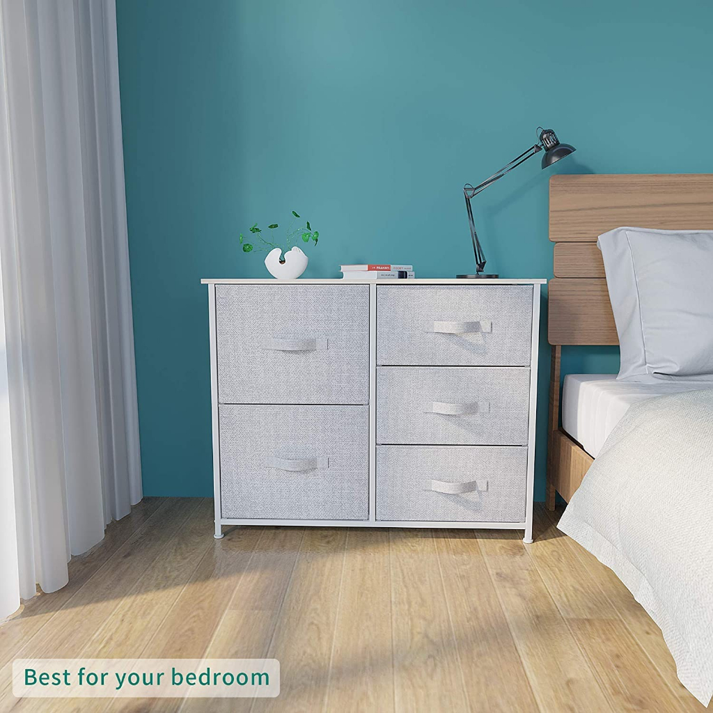 Lemari praktis Multifungsi 5 laci GZ-6 Lemari portabel penyimpanan barang Lemari sisi/sebelah ranjang