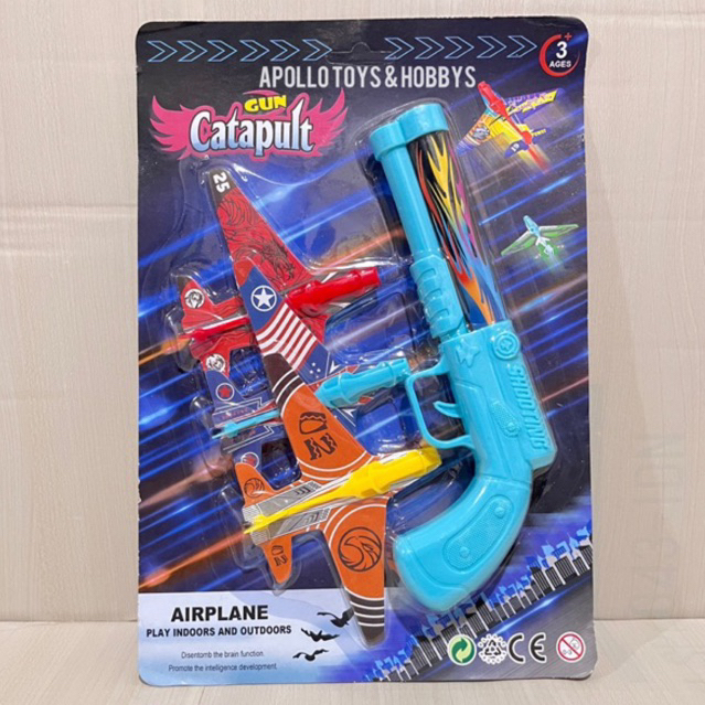 MAINAN ANAK PISTOL NEMBAK PESAWAT / GUN CATAPULT