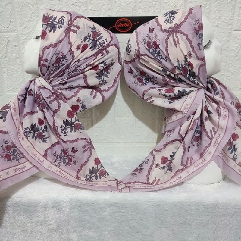 NUANSA PINK hijab segiempat denay voal motif semarang