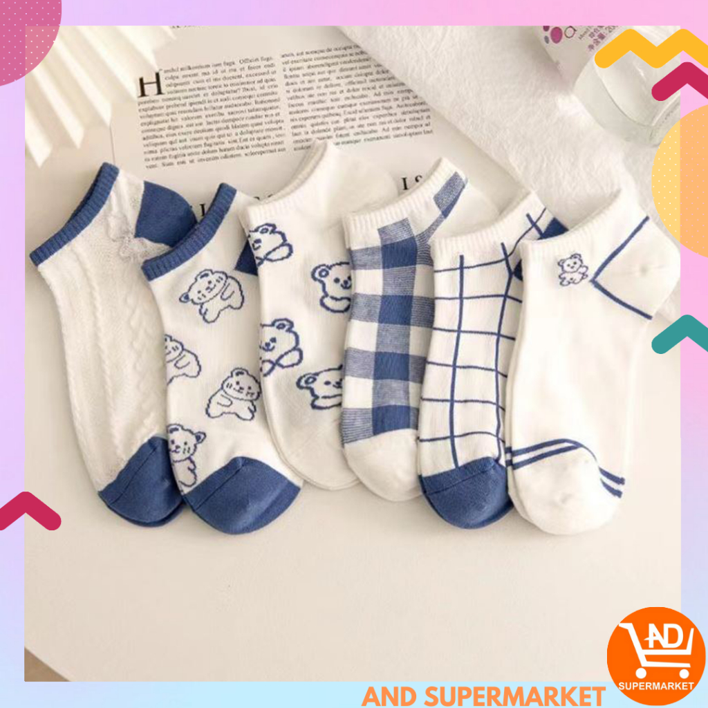 Kaos Kaki Wanita Import Kaos Kaki Motif Lucu Short Socks Semata Kaki Murah Kaos Kaki Kasual Cantik KK25