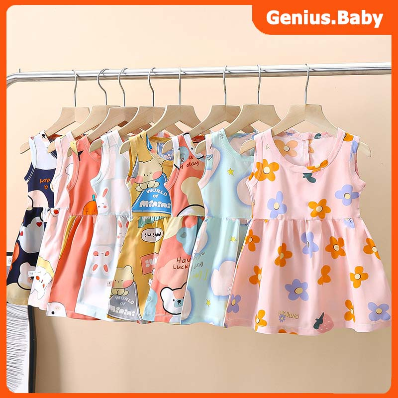 (0-4 Tahun ) Dress Anak perempuan Kecil korean style Gaun terusan santai A line dress bayi bunga cewek