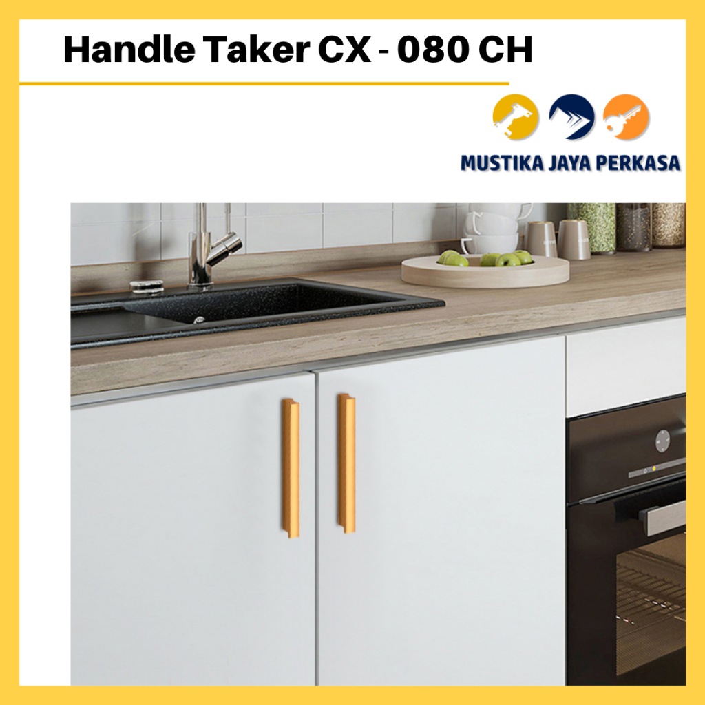 Handle Lemari Minimalis TA 09 CX080  CH Silver Hitam Gold Tarikan Laci Alumunium Besi