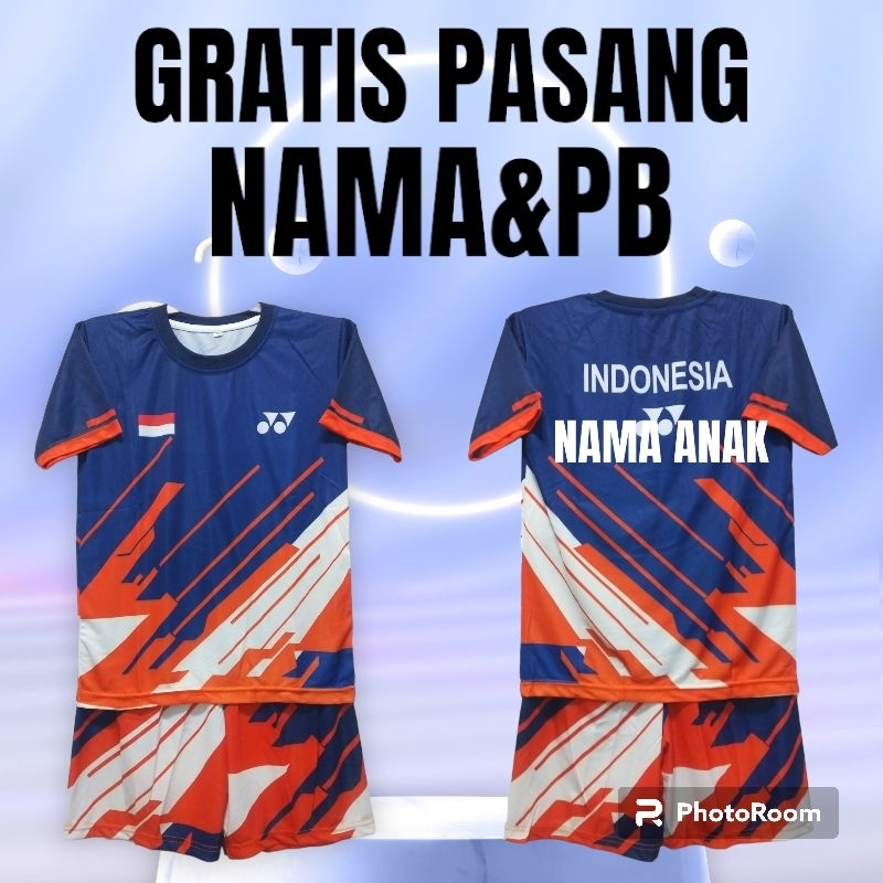 SETELAN BAJU BADMINTON ANAK/SETELAN JERSEY BADMINTON ANAK