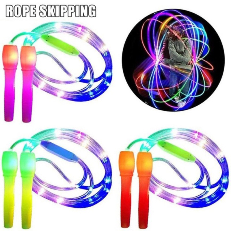 LOMPAT TALI SKIPPING LED JUMP ROPE MAINAN ANAK LAMPU OLAH RAGA SKIPING