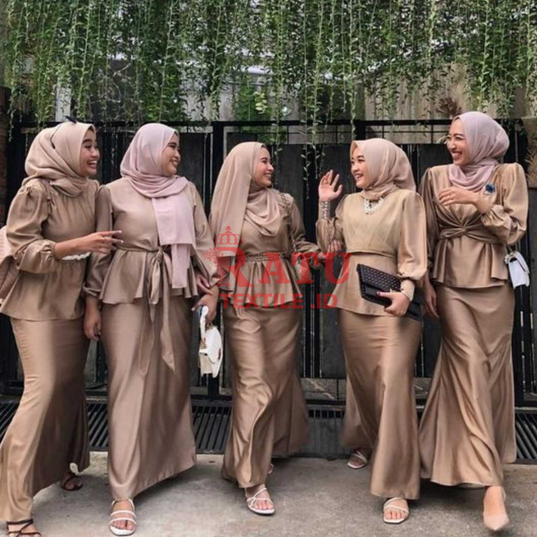 Paket Seragam Bridesmaid Lengkap Wisuda Lamaran Keluarga Satin Maxmara Premium