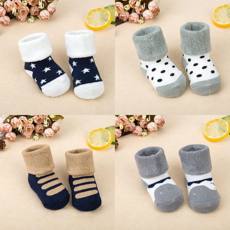 Kaos kaki TEBAL LIPAT Folded Anak Bayi Lucu Motif