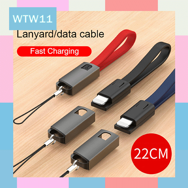 WTW Charge Kabel Keychain  Fast Charging cocok untuk Android iPhone lighting Type-C Micro USB kabel data samsung Phone