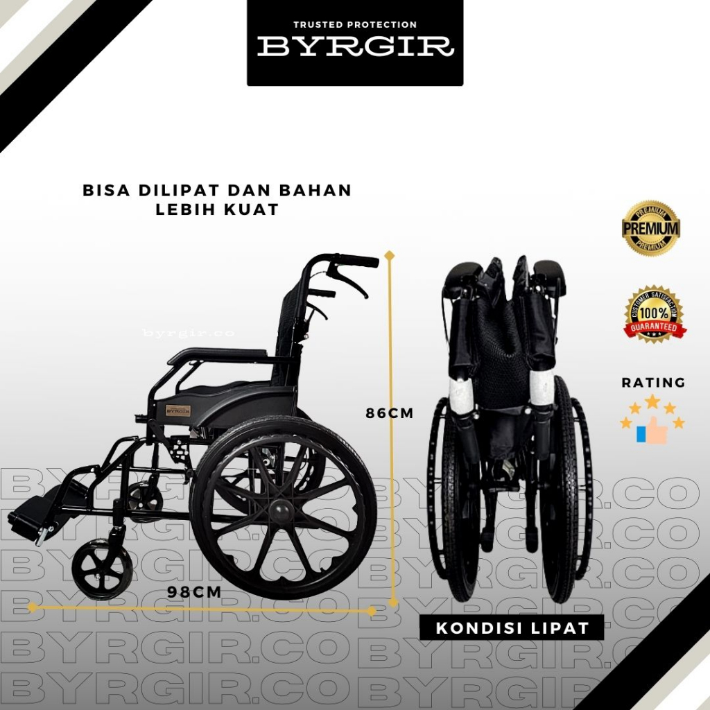 TERBARU Kursi Roda Lipat Travel Travelling Wheelchair