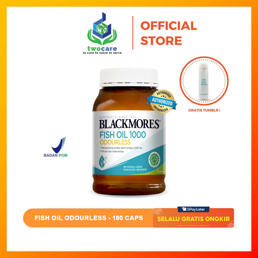 Blackmores Odourless Fish Oil 1000mg 180 Kapsul - Memelihara Kesehatan