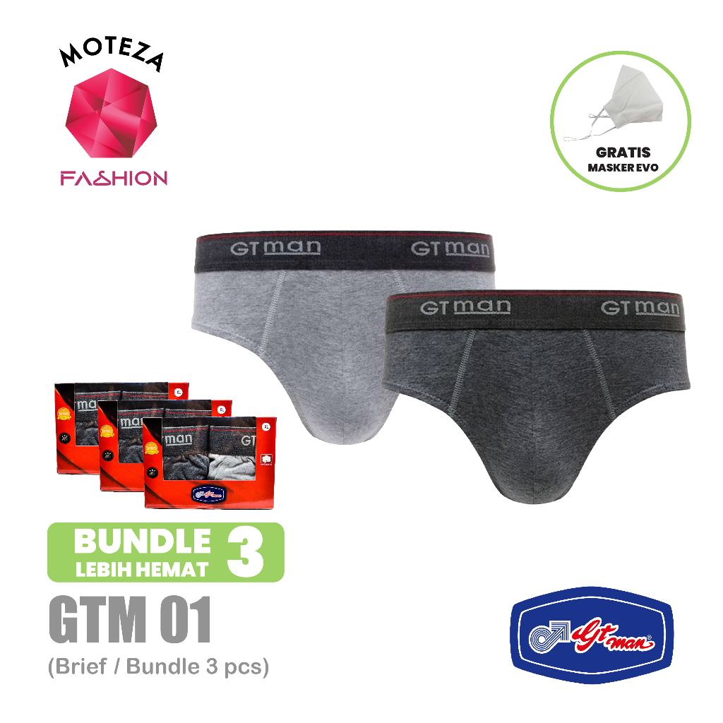 ISI 3 BOX Celana Dalam Underwear Brief Pria - GT Man GTM 01