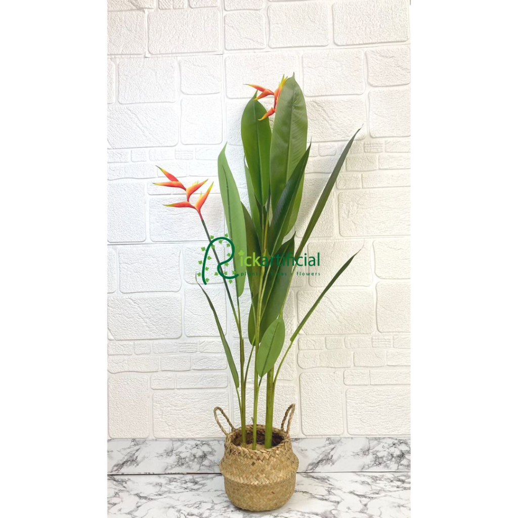 Pohon Imitasi Heliconia Pisangan Bunga Bird Of Paradise T165 Latex Artificial Cover Purun Belly Medi