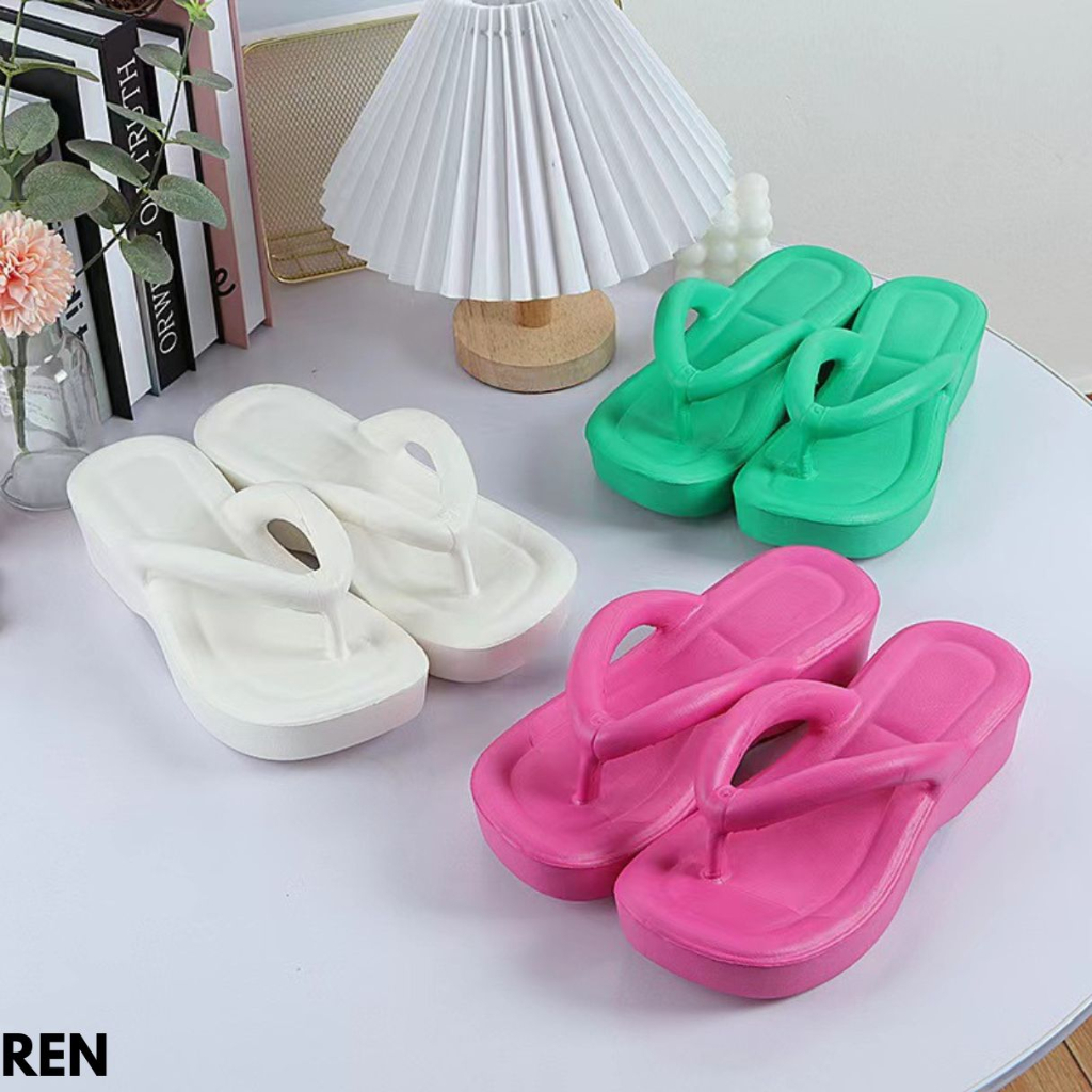 FINDME 36-41 REN SANDAL WANITA TINGGI CANTIK LEMBUT NYAMAN BAHAN RUBBER IMPORT