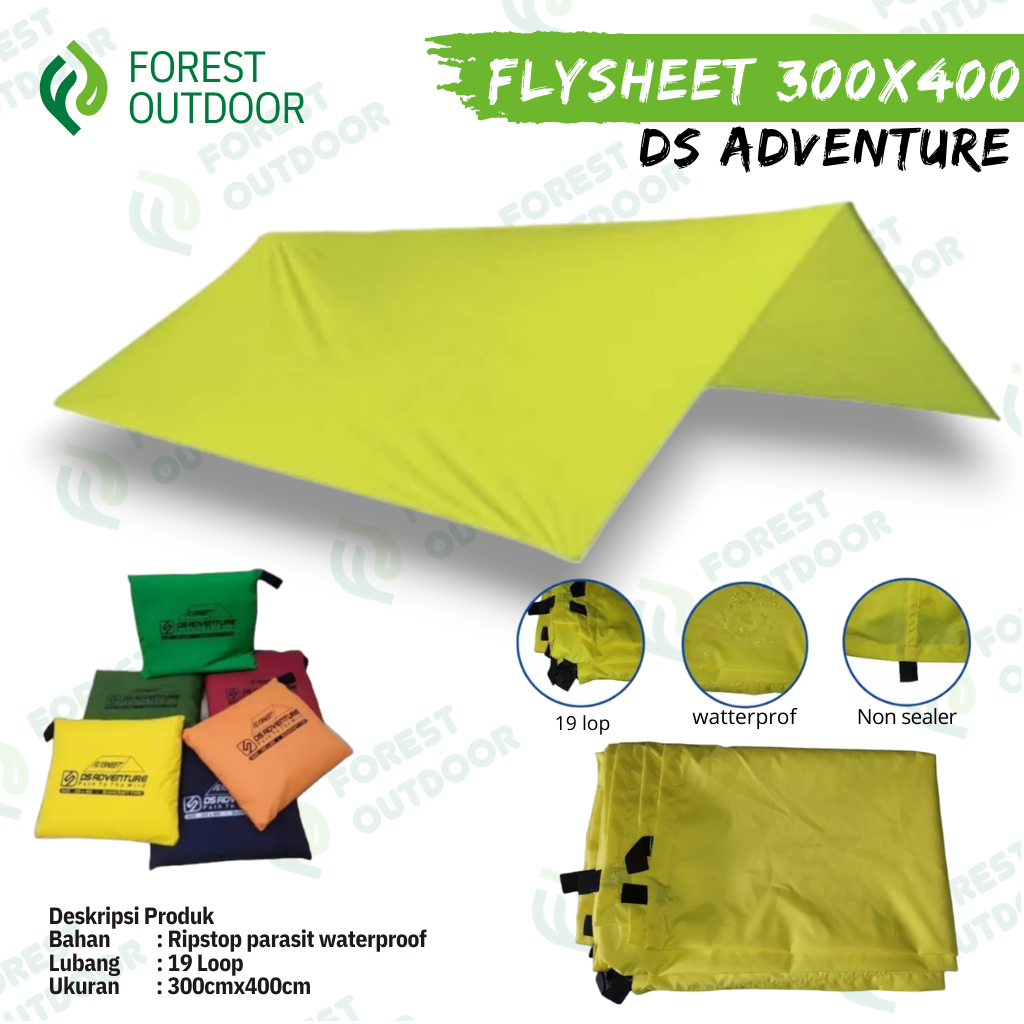 ds adventure / Flysheet 3x4 / flsyhet 3x4 DS adventure traptend / flyshet 4x3m tutup tenda pelindung