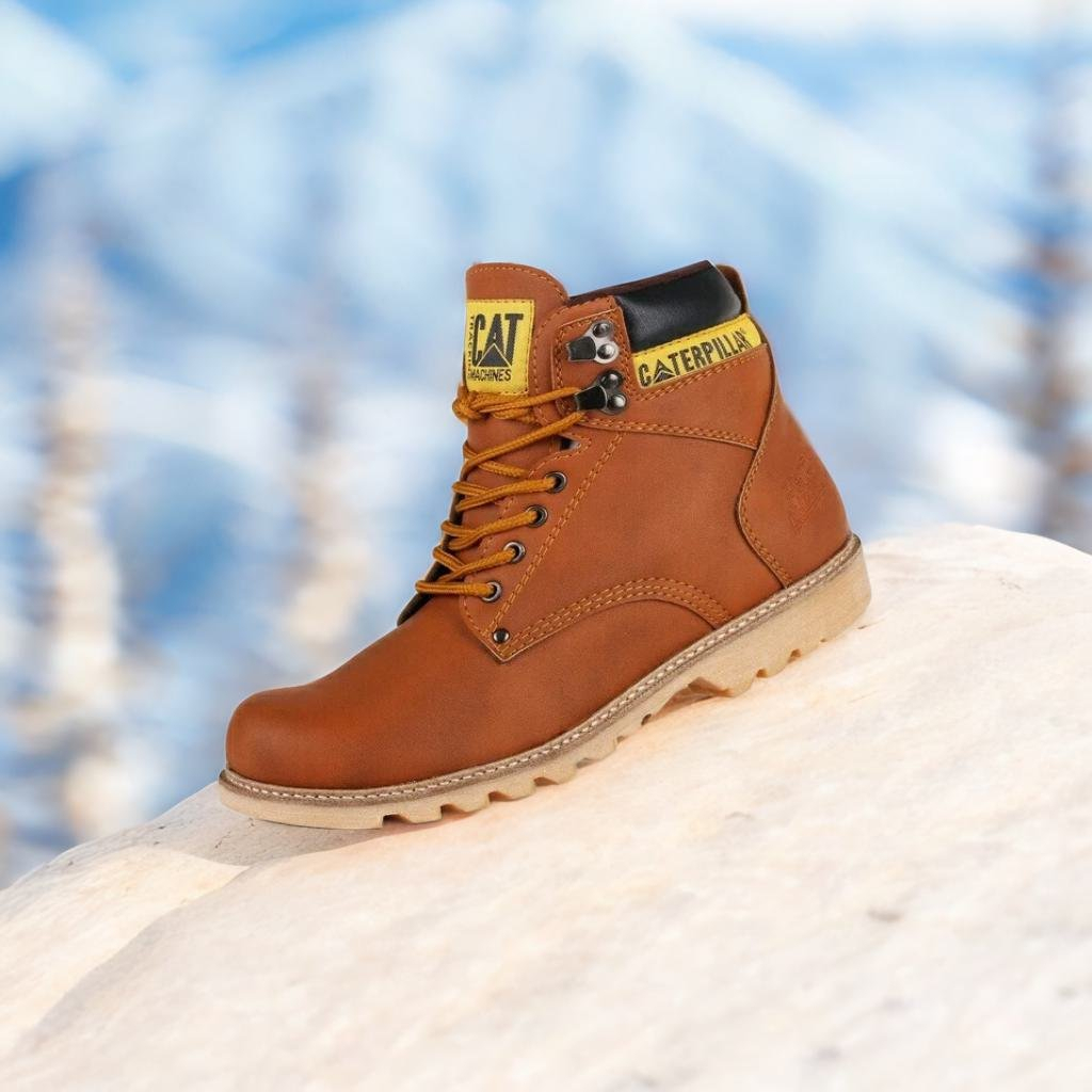 COD !! Sepatu Caterpillar Holton Sepatu Safety Boots Ujung Besi Fashion Pria Bikers Turing Outdoor