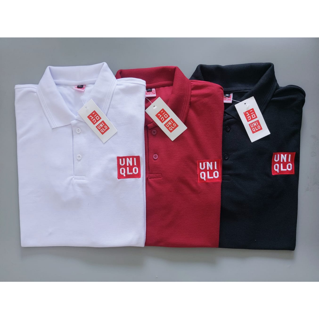 Kaos Polo Atasan Tshirt Berkerah Premium Pria Dewasa Lengan Pendek Uniqlo