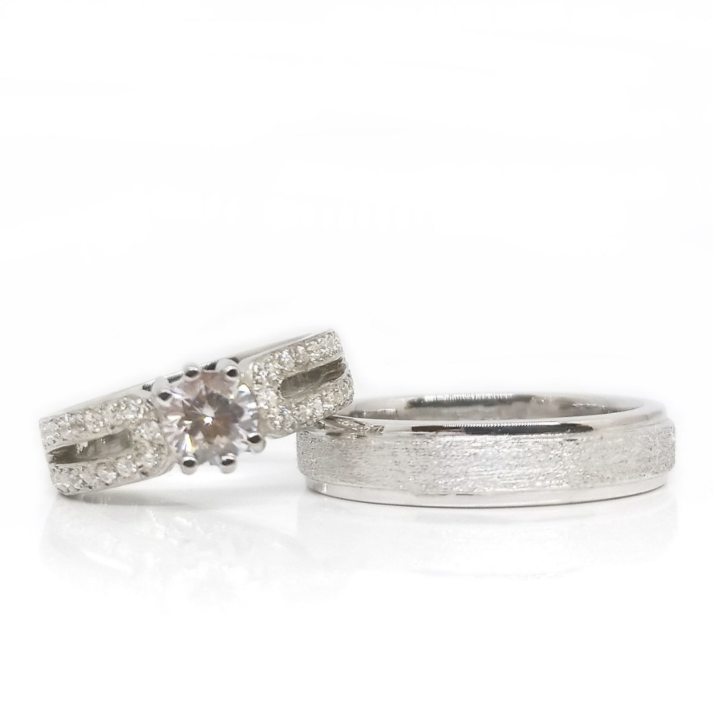 Cincin Tunangan Couple Perak Asli Ukir Nama A259