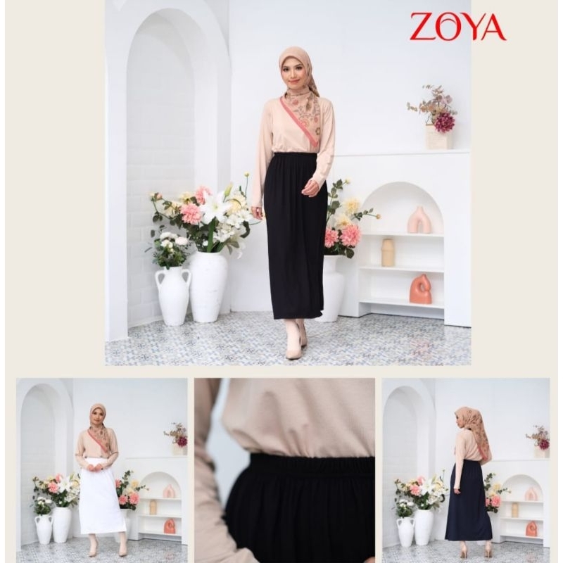 ZOYA -BUSANA MUSLIM ROK SPAN PANJANG LANA BASIC SKIRT,KAOS PREMIUM (COD)