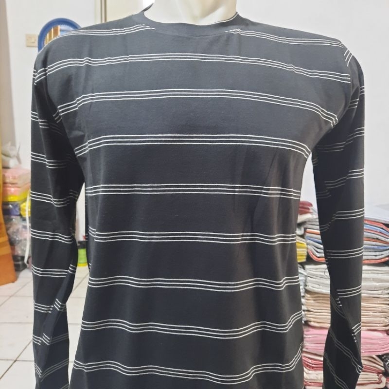 KAOS LENGAN PANJANG STRIPE/SALUR KATUN/SALUR RIB