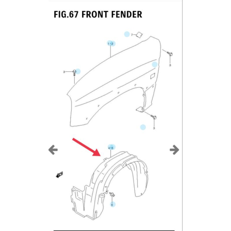Iner fender mobil suzuki Grand escudo 1.6 original
