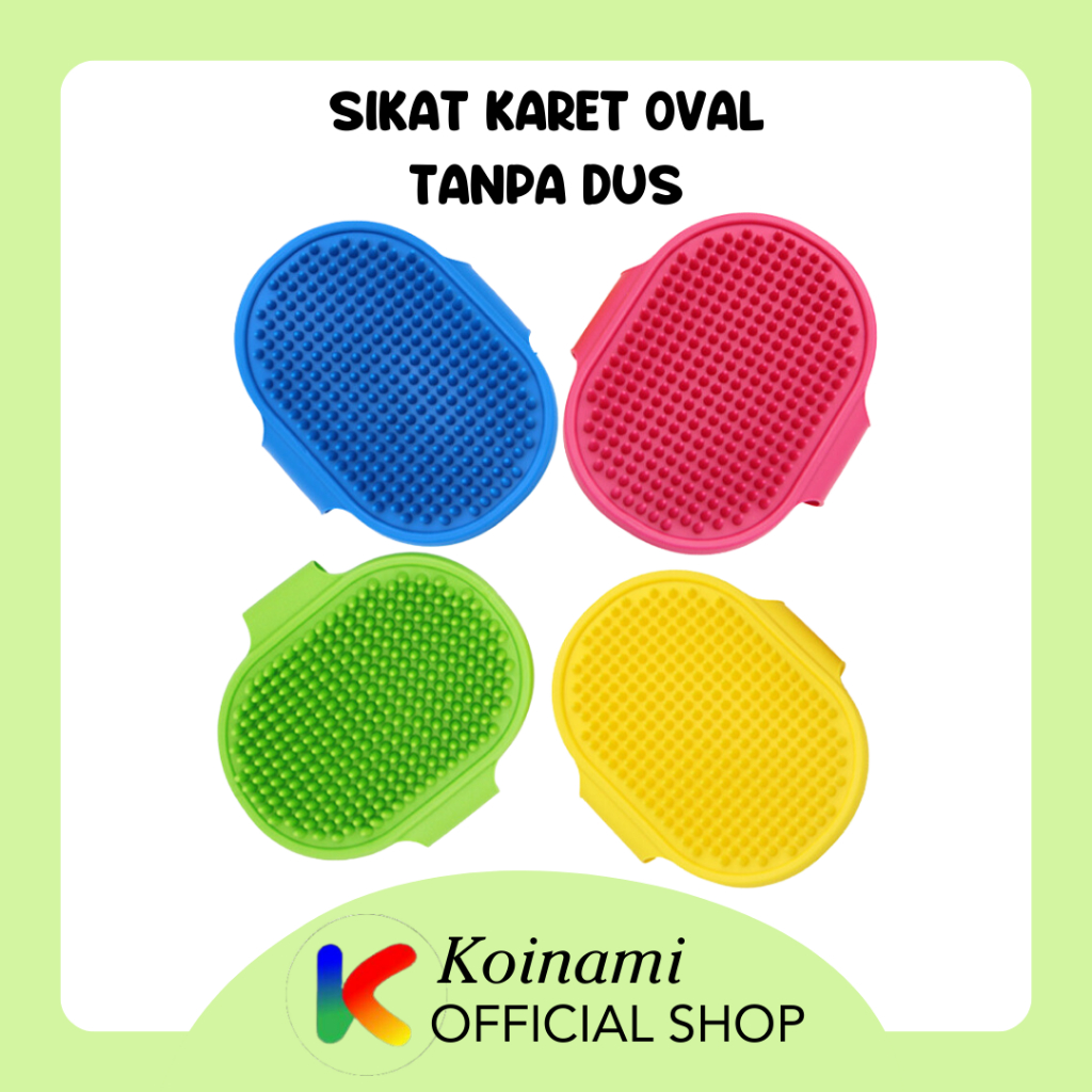 Sikat Karet Oval Tanpa Dus / Sisir Karet / Peralatan Grooming / Sisir Karet Mandi