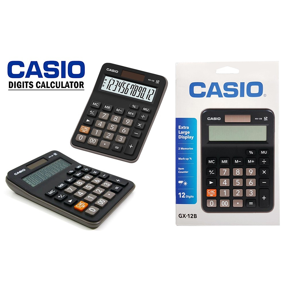 

Casio - Kalkulator (Desktop Calculator) - 12 digit | MX-12B | Hitam