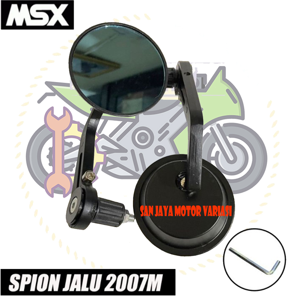 Spion Motor Spion Bar End Jalu Bulat Kaca Cembung biru MSX 2007M