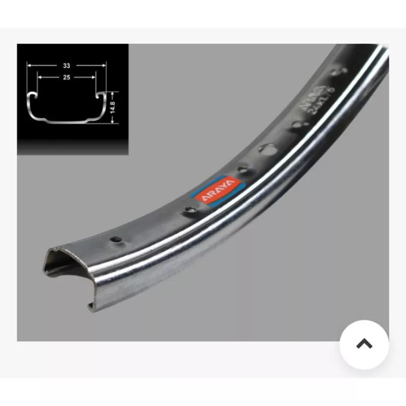 Velg Araya 20" Sepeda Minion Lipat BMX Lubang 36 hole Besi Chrome