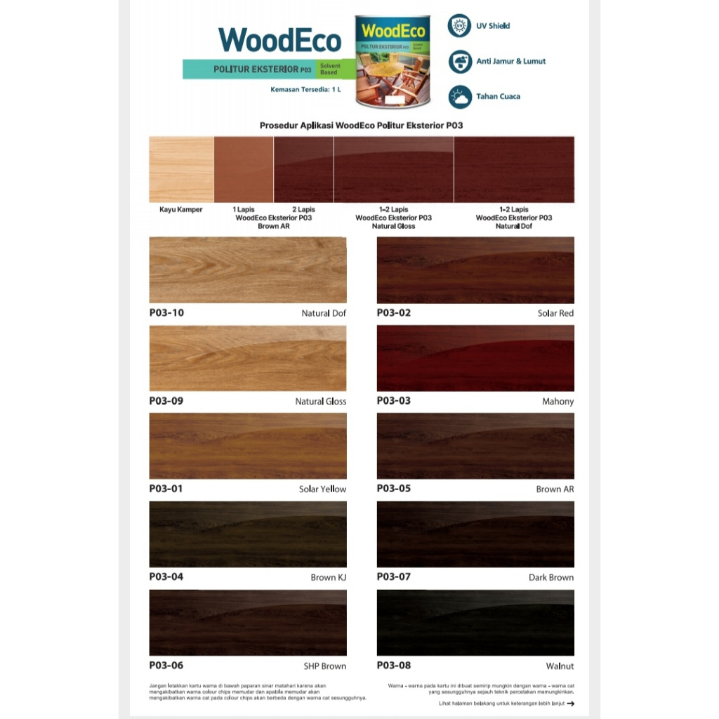 WOODECO / WOOD ECO POLITUR EKSTERIOR VERNIS PERNIS KAYU 1L