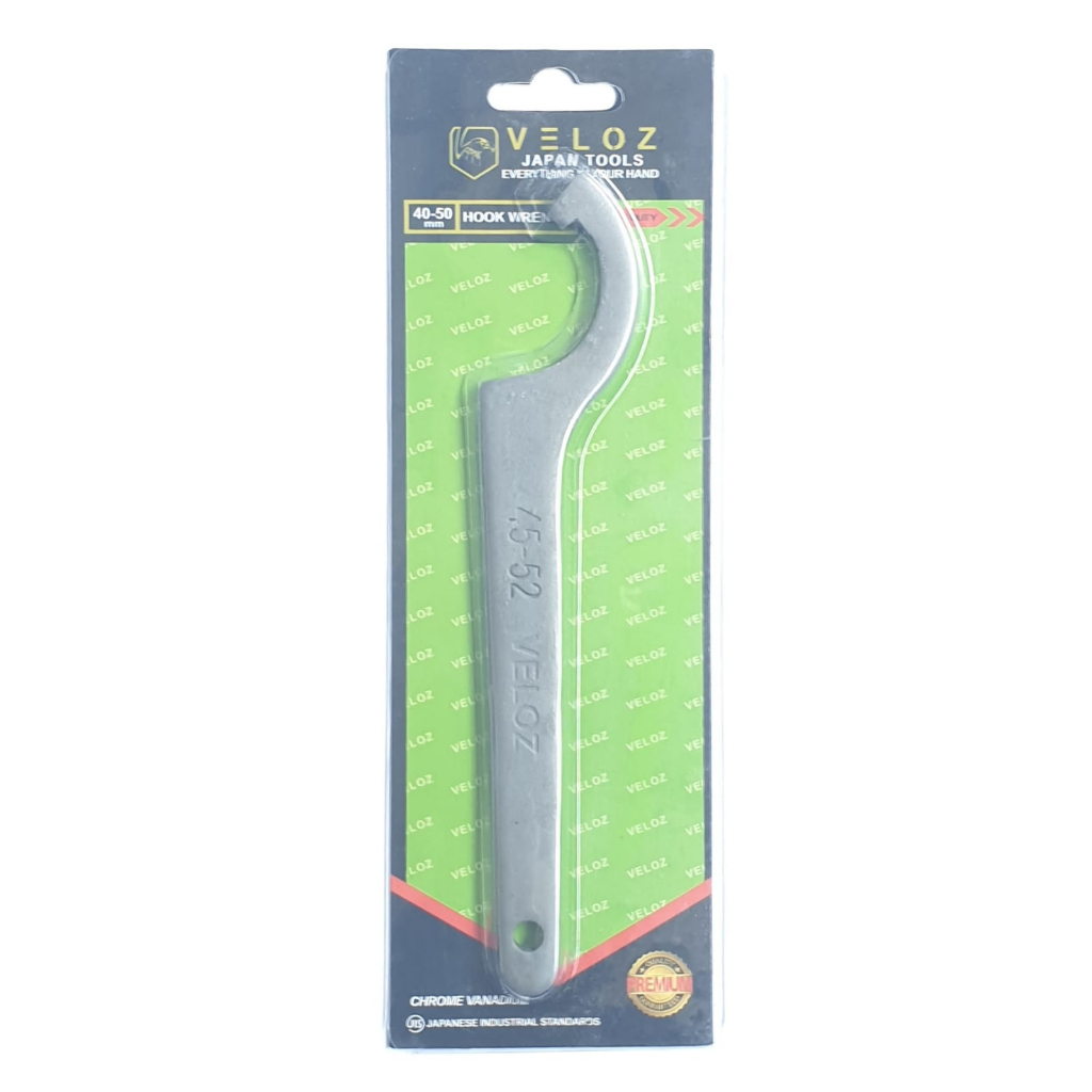 Veloz Heavy Duty Hook Wrench 45-52 mm Kunci  Kait Stel Komstir Sokbreker Motor