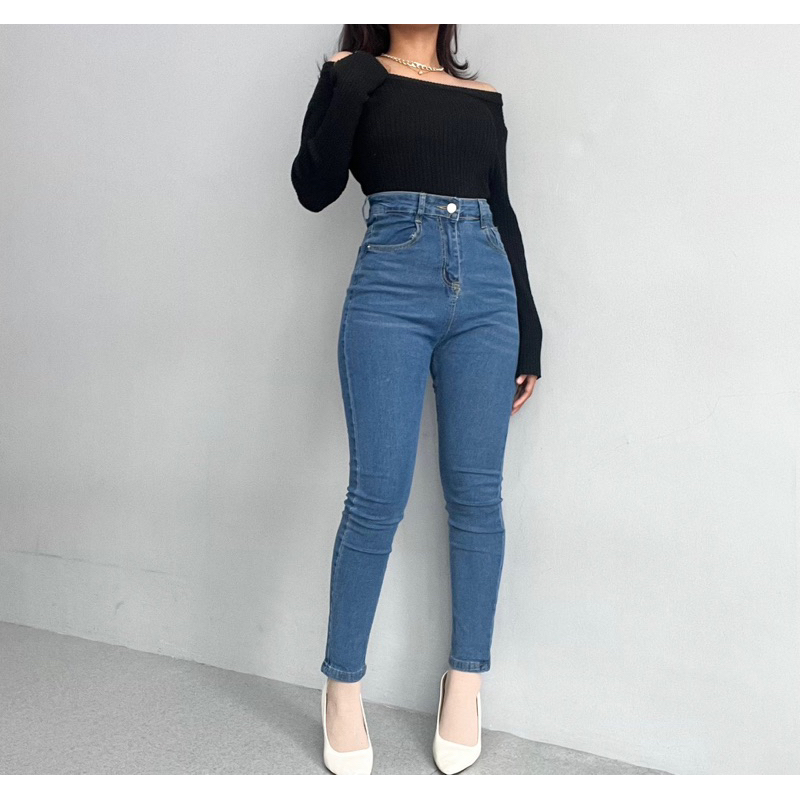 [LUXE.DLABEL] - Jeans 140 | Celana Panjang Highwaist Wanita Jeans Import Premium Quality Jeans Wanita Polos Ripped Jeans Highwaist Jeans Wanita Bangkok Skinny Jeans Highwaist Baggy Wideleg Jeans Kulot jeans Boyfriend Jeans Kargo Jeans Cargo jeans BKK