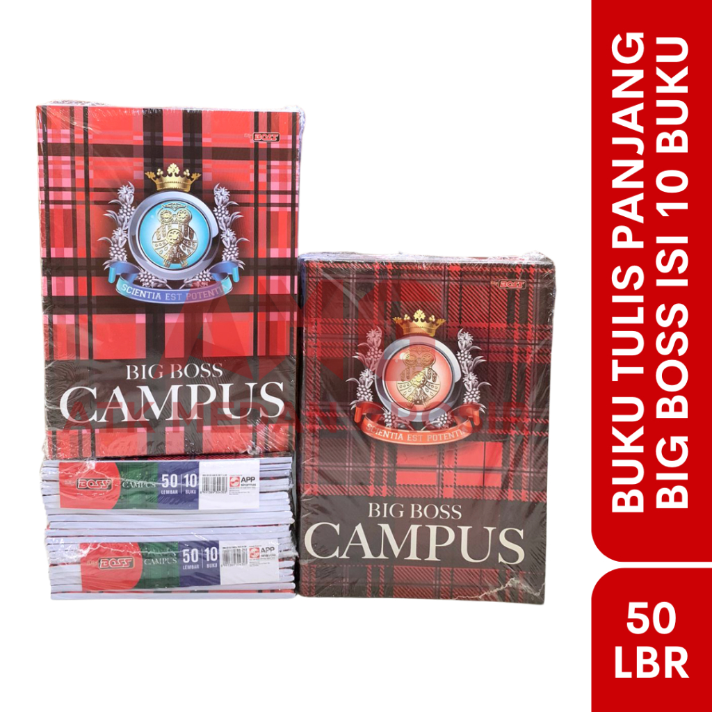 

BUKU TULIS BIG BOSS PANJANG ISI 50 LEMBAR / PACK ISI 10 BUKU