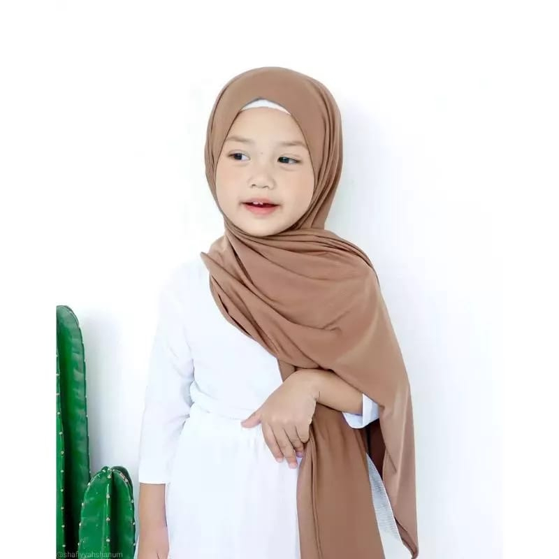 CICI PASHMINA ANAK (JAHIT DAGU) JILBAB INSTAN ANAK 3 - 6 tahun JERSEY PREMIUM (KJI)