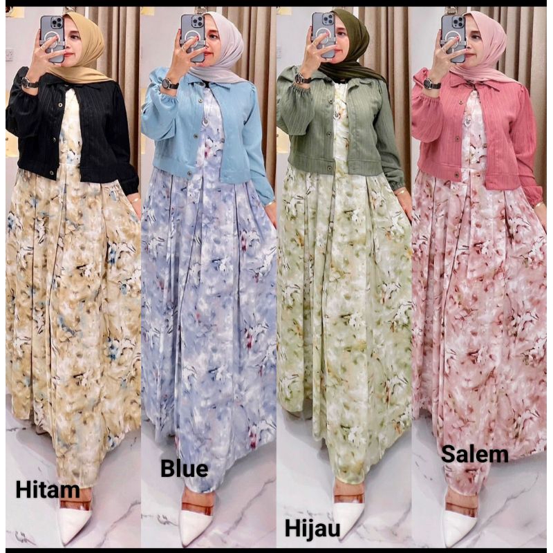GAMIS VIRAL BAHAN KATUN CRINKLE PREMIUM