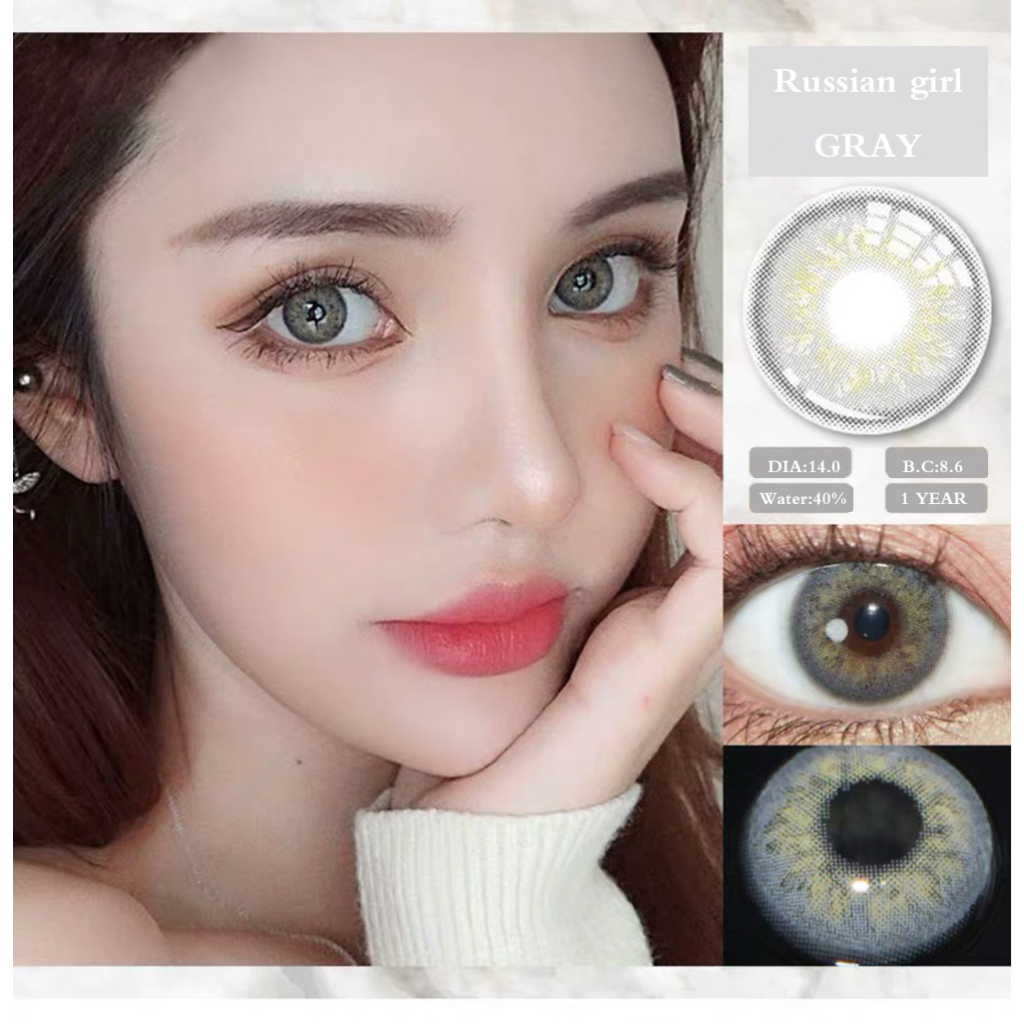 [✅COD] MYSTICEYES SOFTLENS RUSSIAN SERI GREY LENSA KONTAK MINUS 0-8.00 14.0 MM