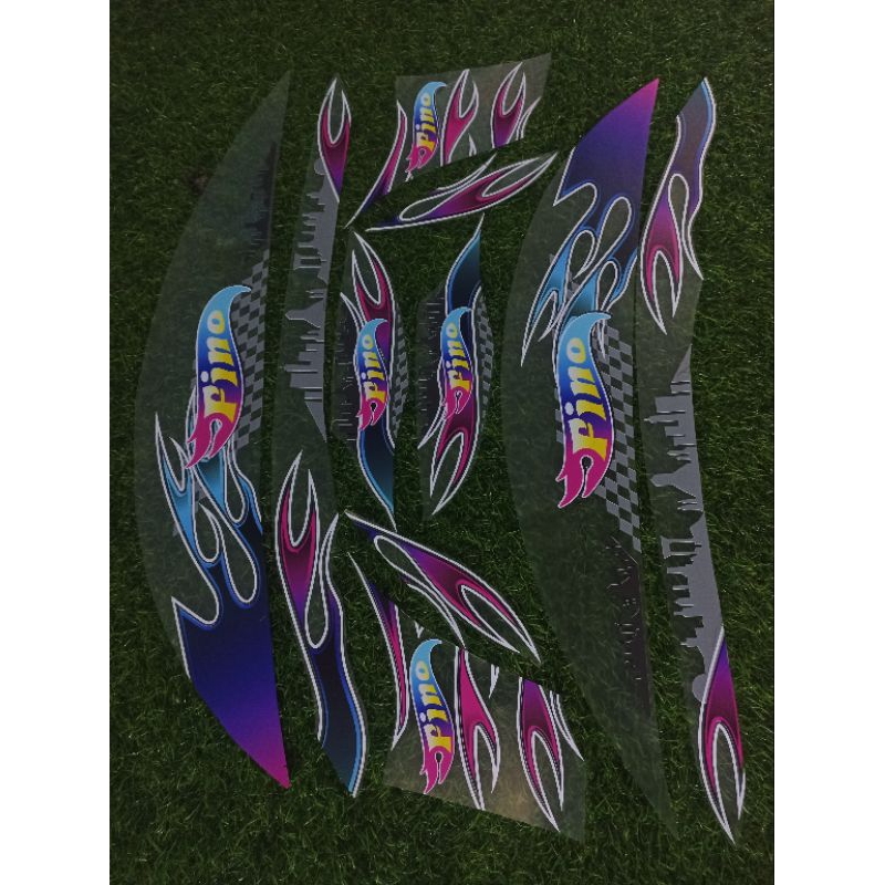 striping sticker transparan Fino FI custom rainbow hotswheels