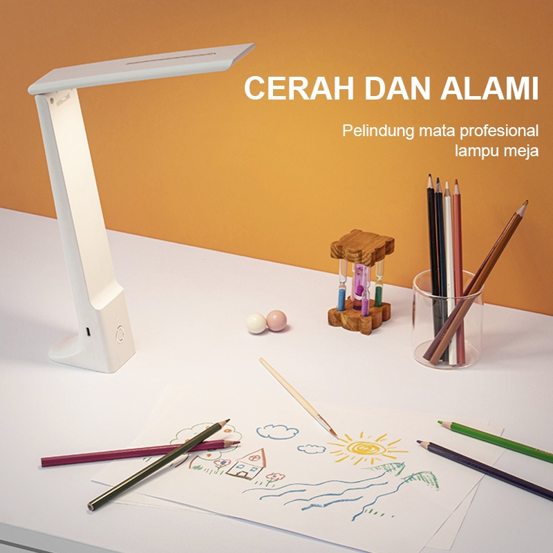 Lampu Belajar LED Table Lamp Portable Baca Light Pengisian Daya Lipat USB Rechargeable Lampu Meja untuk Anak -anak