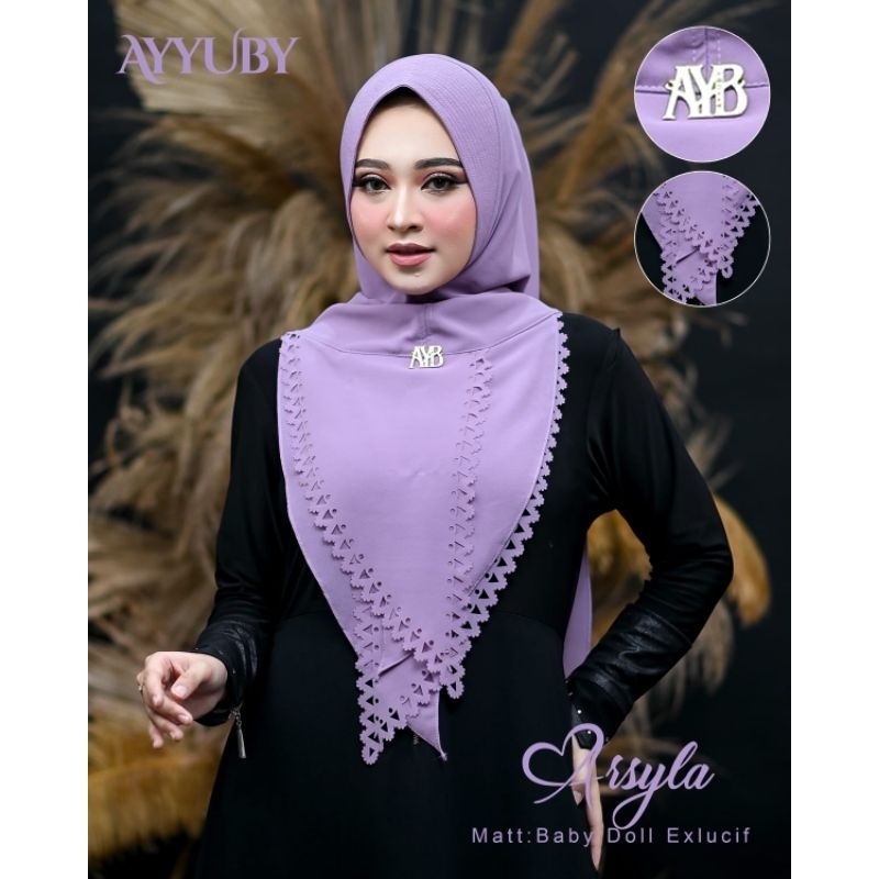 HIJAB HOODIE ARSYLA BAHAN CERUTYBABYDOL ORI AYYUBY