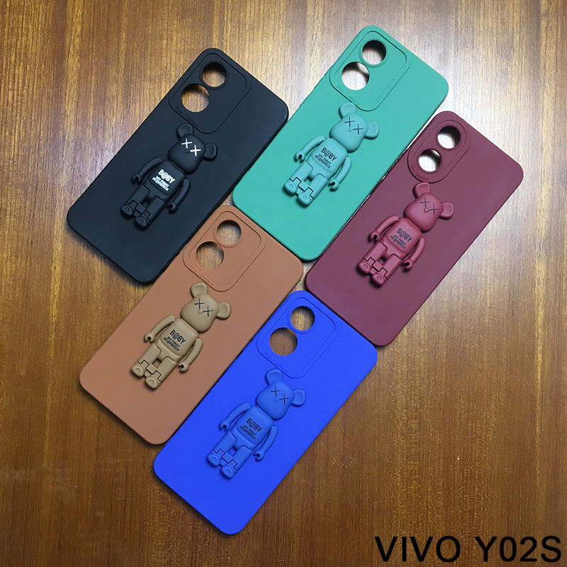 Holder SoftCase VIVO T1 5G VIVO Y75 5G VIVO Y55 5G VIVO Y33 5G VIVO Y16 VIVO Y35 5G VIVO Y35 VIVO Y02S VIVO Y22 VIVO Y22S Casing Stand Bentuk Beruang Penyangga Hp Soft Case