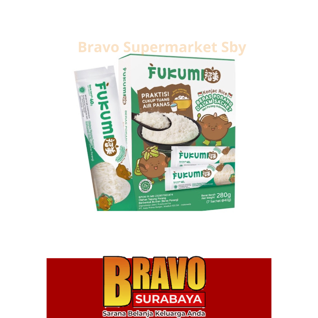 

FUKUMI Beras Porang Box 280gr @40gr x 7sachet / Beras rendah kalori